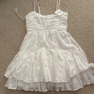 Altar’d State White Tiered Ruffle Sundress with Spaghetti Straps